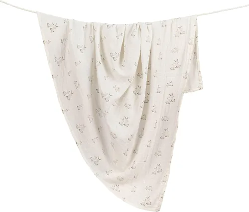Miniatura 17 de Crane Baby Manta Envolvente de Muselina 100% Algodón, Océano Caspio - Juego de 2, 47" x 47" - Mantas Envolventes para Recién Nacidos y Bebés Ballena