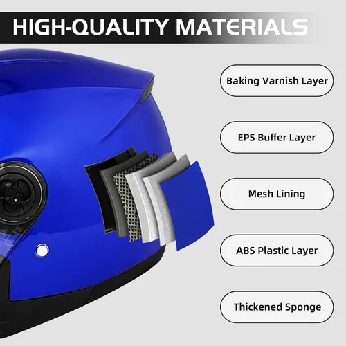 Miniatura 4 de SanQing Casco de motocicleta de cara abierta 3/4 aprobado por DOT con doble visera solar unisex para adultos para scooter, crucero, chopper