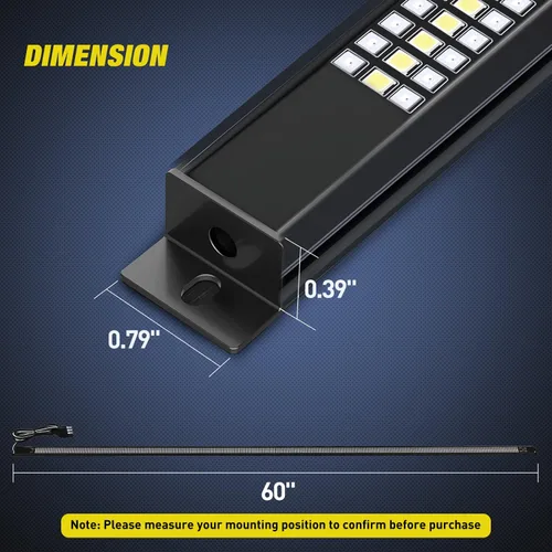 Miniatura 2 de Nilight Tira de luz para puerta trasera de camión de 60" con marco de aluminio, barra de luz de triple fila de 1200 LED con luz de freno roja, luz