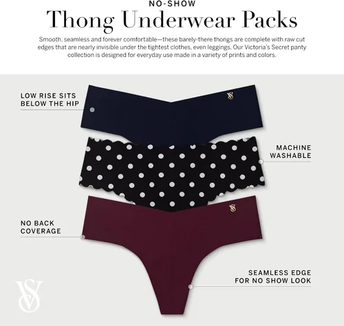 Miniatura 4 de Victoria's Secret Paquete de tangas invisibles, ropa interior para mujer (XS-XXL)