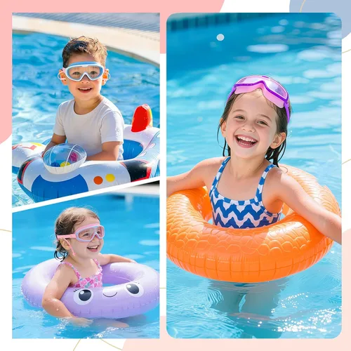 Miniatura 5 de Axolotl - Gafas de natación para niños pequeños, correa de tela, sin dolor, antiniebla, tapones para los oídos antifugas para niños y niñas Azul
