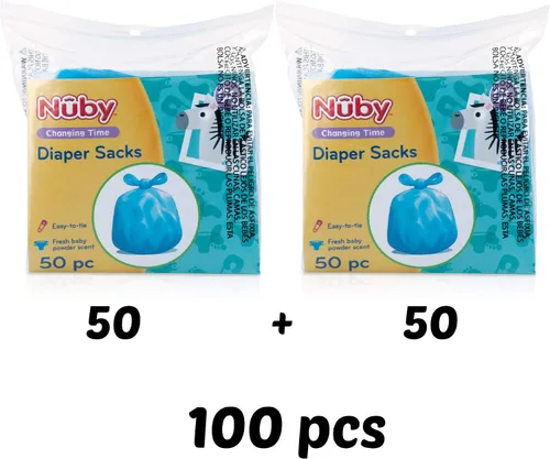 Miniatura 8 de Nuby Bolsas desechables para pañales, aroma fresco de polvo para bebé, paquete de 2 (50 unidades cada paquete)