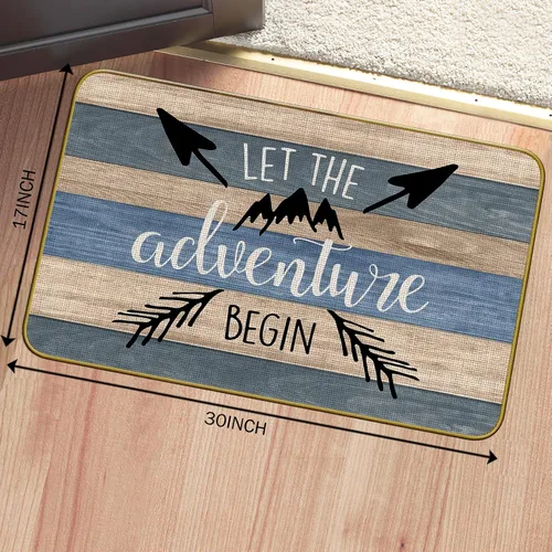 Miniatura 3 de Mingnei Let The Adventure Begin - Felpudo para puerta de caravana, entrada de casa, camping, para casa, interior, exterior, entrada, 30 x 17