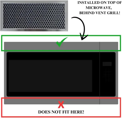 Miniatura 2 de Filtro de carbón para microondas compatible con los números de modelo de Samsung MC17T8000CG, MC17T8000CG/AA, MC17T8000CS, MC17T8000CS/AA