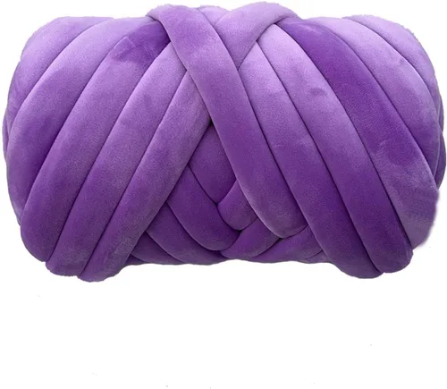 Miniatura 16 de Hilo grueso de terciopelo para tejer con brazo gigante, súper suave, peso tubular jumbo, tejido a mano, tejido a mano para manta, cama de mascotas