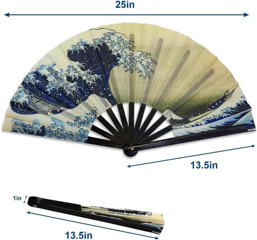Miniatura 2 de The Big Wave - Ventilador de mano grande para uso en exteriores e interiores, ventilador rave, fiestas, eventos, ventilador de mano grande