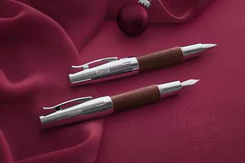 Miniatura 6 de Faber-Castell e-motion Rollerball de Madera y Cromo - Marrón Oscuro Madera de pera marrón oscuro