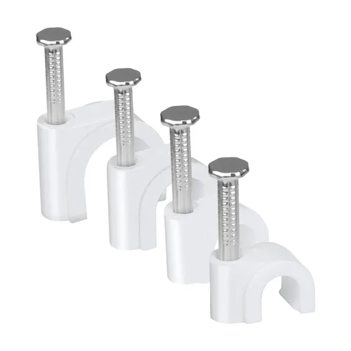 LeMotech 200 clips de cable de 5/6/8/0.394 in, abrazaderas coaxiales de uñas para gestión de cables RG6 RG59 CAT5 CAT6 RJ45 abrazaderas coaxiales