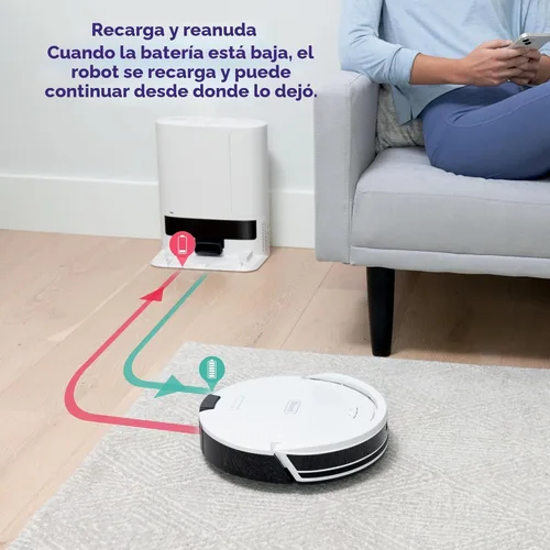 Miniatura 8 de Aspiradora robot Shark Navigator con base autovaciante sin bolsa de 30 días de capacidad, potente succión, navegación SmartPath, cepillo