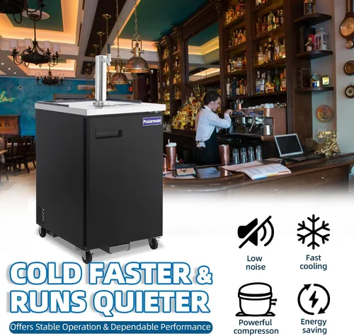 Miniatura 6 de Polarman Dispensador de Cerveza de Barril de Una Sola Tapa para Bares y Restaurantes, Refrigerador de Barriles de Tamaño Completo 24” de Acero