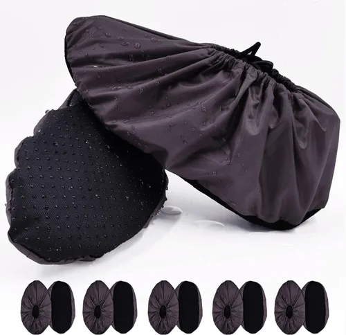 Miniatura 7 de 5 pares de fundas impermeables antideslizantes lavables y reutilizables para botas, cubrezapatos para interiores (XL, gris)