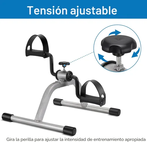 Miniatura 6 de RYGEO Mini bicicleta estática para ejercicios de recuperación de piernas y brazos, bicicleta de piso ligera y portátil Gris