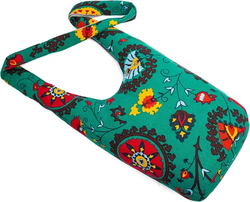 Miniatura 99 de Bolsa de hombro para mujer, de lona en estilo hippie/bohemio para llevar cruzada al hombro, disponible en diferentes colores y estampados