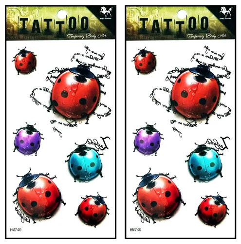 Miniatura 16 de Tatuajes 2 hojas de luna sol estrellas sobre amarillo azul impermeable tatuaje falso temporal pegatinas arte corporal extraíble para hombres mujeres