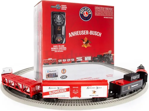 Miniatura 5 de Lionel Anheuser Busch Budweiser - Juego de tren eléctrico de calibre O Bluetooth 5.0 con control remoto, control de voz, luces, sonidos y humo, a