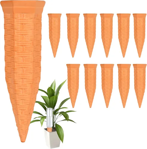 Miniatura 8 de Baxrou Estacas de Autoriego para Plantas Paquete de 12 Picos de Riego de Terracota para Plantas de Interior y Exterior, Dispositivos de Riego