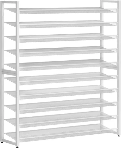 Miniatura 11 de Zapatero de metal, organizador de zapatos grande de 8 niveles, zapatero vertical de metal resistente de 4 niveles apilable para almacenamiento
