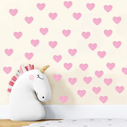 Miniatura 10 de 110 calcomanías de pared de corazón pastel suaves, 10 hojas de vinilo impermeable para despegar y pegar en 2 tamaños, decoración estética pastel