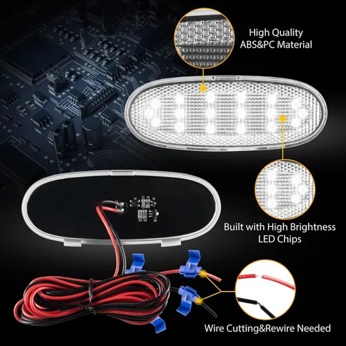 Miniatura 4 de Gempro Reflectores de panel de puerta LED para Dodge Ram 1500 2500 3500 Durango 2003-2009, Chrysler Aspen 2007-2009 Lámparas de puerta de cortesía