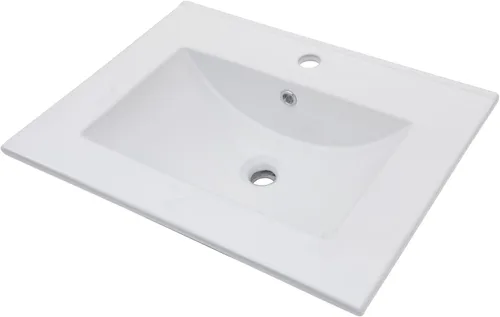 Miniatura 16 de Lordear Fregadero de baño blanco con un agujero de 24 x 20 pulgadas, un agujero, porcelana, cerámica, lavabo para lavabo de baño de 24 pulgadas