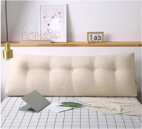Miniatura 4 de Almohada triangular para cabecero, almohada de cuña grande para respaldo de lectura para sofá cama, cojín triangular con bolsillo y funda extraíble