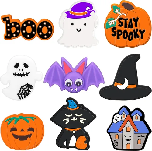 Cuentas focales de silicona para Halloween, cuentas de silicona para bolígrafos, personajes, accesorios de silicona, kits para hacer llavero,