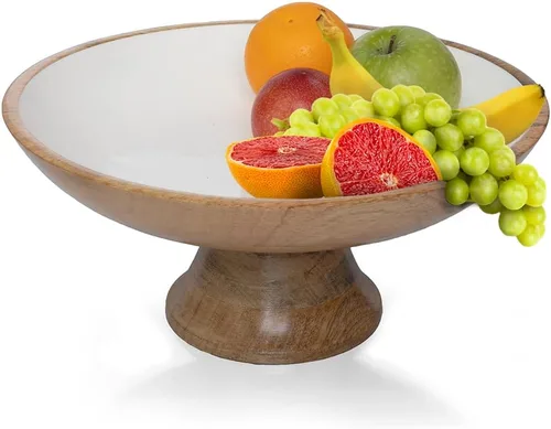 Miniatura 21 de Folkulture Frutero de madera para encimera de cocina Cesta grande de frutas de plátano ecológica de 12 pulgadas para cocina Tazón de madera