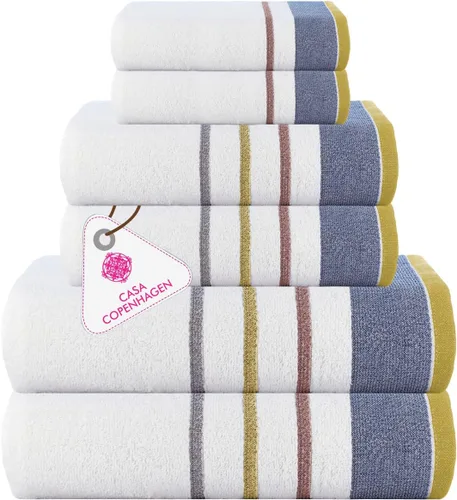 Miniatura 85 de CASA COPENHAGEN Solitaire Juego de 6 toallas - Negro, 600 GSM 2 toallas de baño 2 toallas de mano 2 toallitas, diseñadas en Dinamarca, hechas