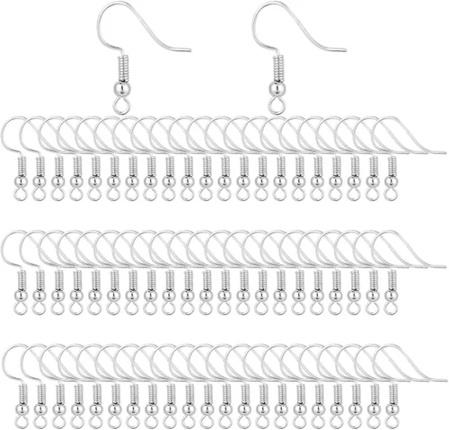 Miniatura 8 de Bylion 400 Piezas Ganchos de Acero Inoxidable para Aretes, Ganchos de Anzuelo Alambres para Orejas Ganchos de Alambre Francés, Estilo Bobina y Bola