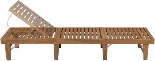 Miniatura 4 de Tumbonas para patio exterior, tumbona plegable de madera de acacia maciza, sillas de césped para adultos resistentes, sillas de salón al aire libre