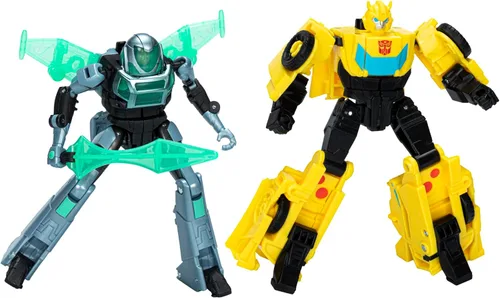 Transformers EarthSpark Cyber-Combiner Bumblebee and Malto Robot Figuras de acción, juguetes interactivos para niños y niñas a partir de 6 años