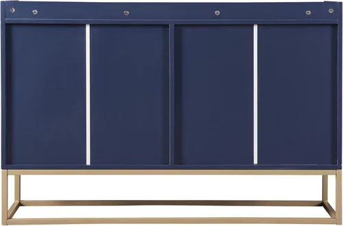 Miniatura 8 de Aparador moderno para bufé, armario de almacenamiento de cocina, mesa consola con 4 puertas, estantes ajustables y patas de metal para comedor