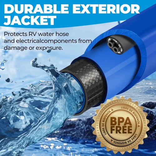 Miniatura 8 de Manguera de agua calefactada para caravana con protección anticongelante hasta -45 °F y apta para agua potable, útil para ganado y agricultura