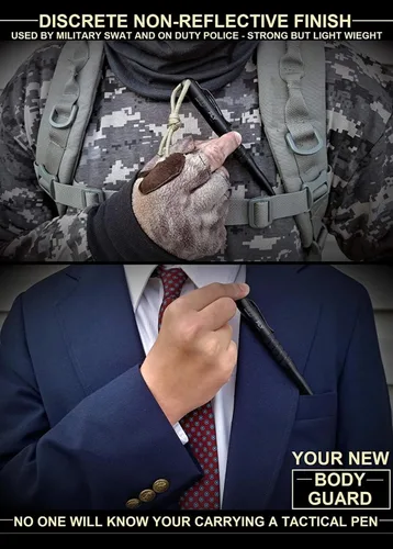 Miniatura 6 de Black Fly, bolígrafo táctico para defensa personal, arma de supervivencia, herramienta para policías, militares, miembros de SWAT, aleación