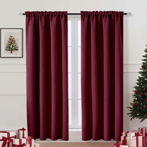 Miniatura 136 de OVZME Cortinas opacas turquesa para tratamiento de ventanas pequeñas, cortinas cortas con bloqueo de luz para ventana de cocina sobre el fregadero