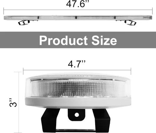 Miniatura 4 de ASPL - Barra de luz estroboscópica de advertencia de emergencia de alta intensidad, de bajo perfil, para montaje en techo, LED, 48 pulgadas