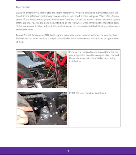 Miniatura 5 de Bestem Enlace de bajada para BMW G310R G310GS G310 CNC 7075 Aviación Aluminio Todos los Hardware w/Video Instrucciones Inferior 1.5