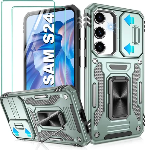 Miniatura 65 de Gritup para Samsung Galaxy S22 Funda con protectores de pantalla HD de 2 paquetes y cubierta deslizante para la cámara, protección contra caídas