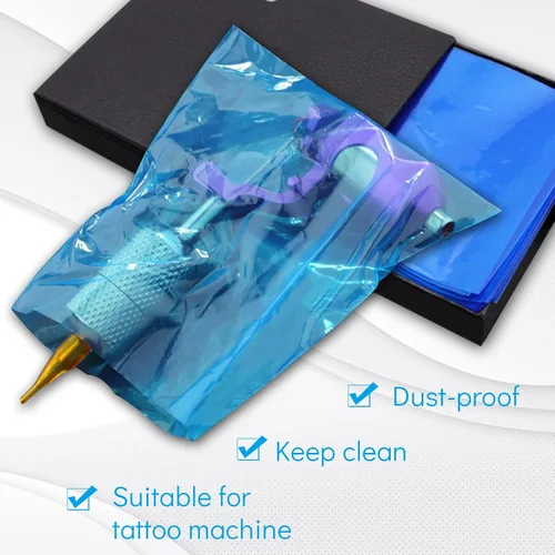 Miniatura 4 de 200 bolsas de máquina desechables para máquina de plástico azul, fundas para máquina