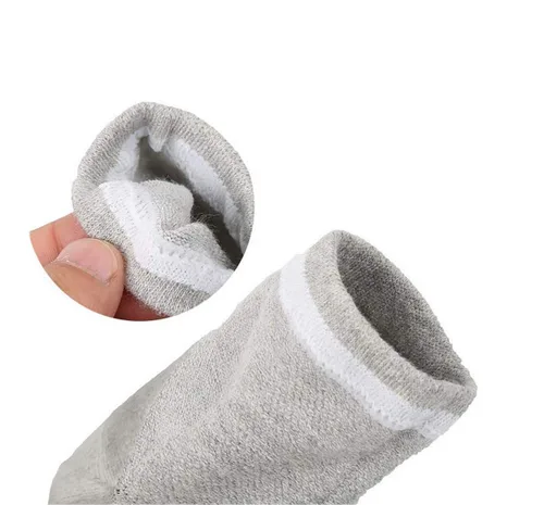 Miniatura 6 de Snadulor - 3 pares de calcetines hidratantes para talón de gel para tacones secos y agrietados, calcetines de gel de spa, calcetines de punta Blanco