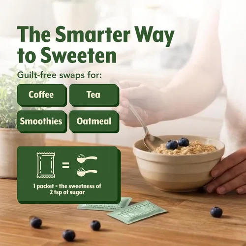 Miniatura 6 de SweetLeaf Paquetes de polvo de stevia orgánica, edulcorante cero calorías con extracto de hoja de stevia, sin aditivo edulcorante artificial, sin