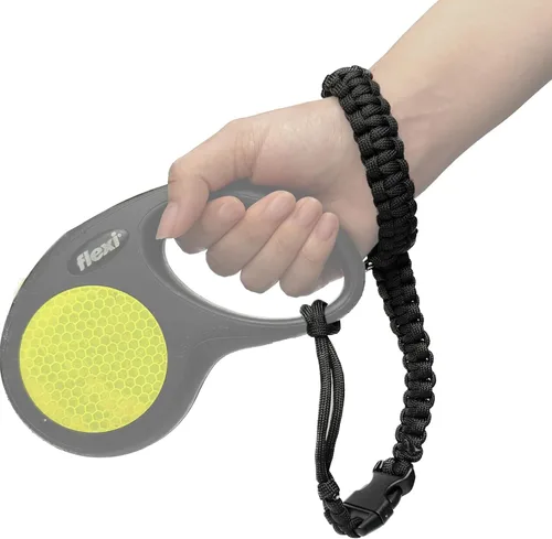 Correa de muñeca ajustable manos libres para correa de perro, correa de seguridad para correas retráctiles para perros, negro