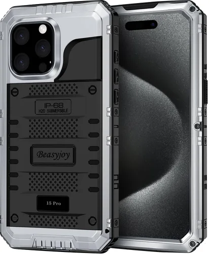 Miniatura 22 de Beasyjoy Funda de Metal para iPhone SE 2022/2020/8/7, Funda Impermeable Resistente con Protector de Pantalla, Protección de Cuerpo Completo Grado