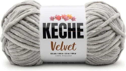 Miniatura 76 de Keche Hilo de terciopelo para ganchillo, manta de felpilla suave, voluminosa, hilo amigurumi, 3.53 oz (132 yardas), color azul bebé