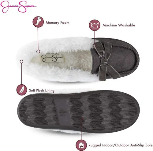 Miniatura 3 de Jessica Simpson Mocasín de microgamuza para interiores y exteriores para niña