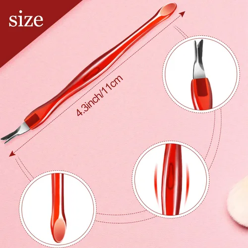 Miniatura 2 de Mudder 30 cuchillos de cutícula de uñas, removedor de cutículas, empujador de acero inoxidable para eliminar callos de piel muerta con mango