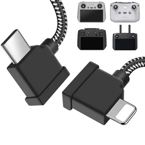 Cable de control remoto USB C a iOS de 1 pie para DJI Mavic 3, Mini 2, Mini 3 Pro, Air 2S, Mavic Air 2 - Accesorios de cable de datos OTG de 90
