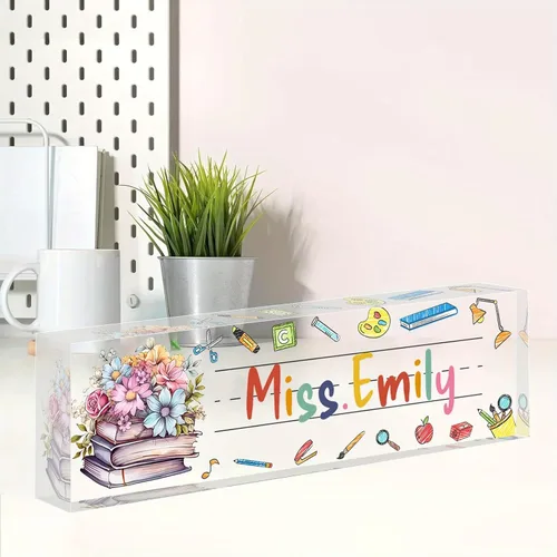 Miniatura 38 de Placa de nombre personalizada, placa de nombre personalizada para oficina, accesorio de escritorio de acrílico, regalos para compañeros de trabajo