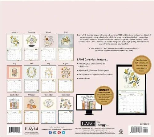 Miniatura 2 de Lang Calendario de pared 2022 Be Gentle With Yourself (22991002019)