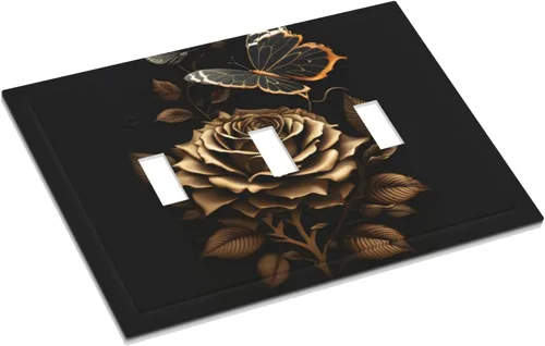 Miniatura 696 de Placa Decorativa de Pared de Granja Rústica con Cuerno de Madera para Puerta de Granero 1 Banda Duplex Cubiertas de Toma Eléctrica Soltera